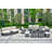 Appoint Gas Fire Pit Dining Table With Corner Sofa Set,  2 Back Folding Chairs 2 Ottomans, A Sectional Lounge Set
