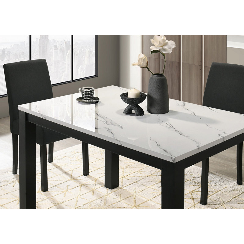 Chaises rembourrées moelleuses de 5 po avec dessus en faux marbre blanc et gris anthracite