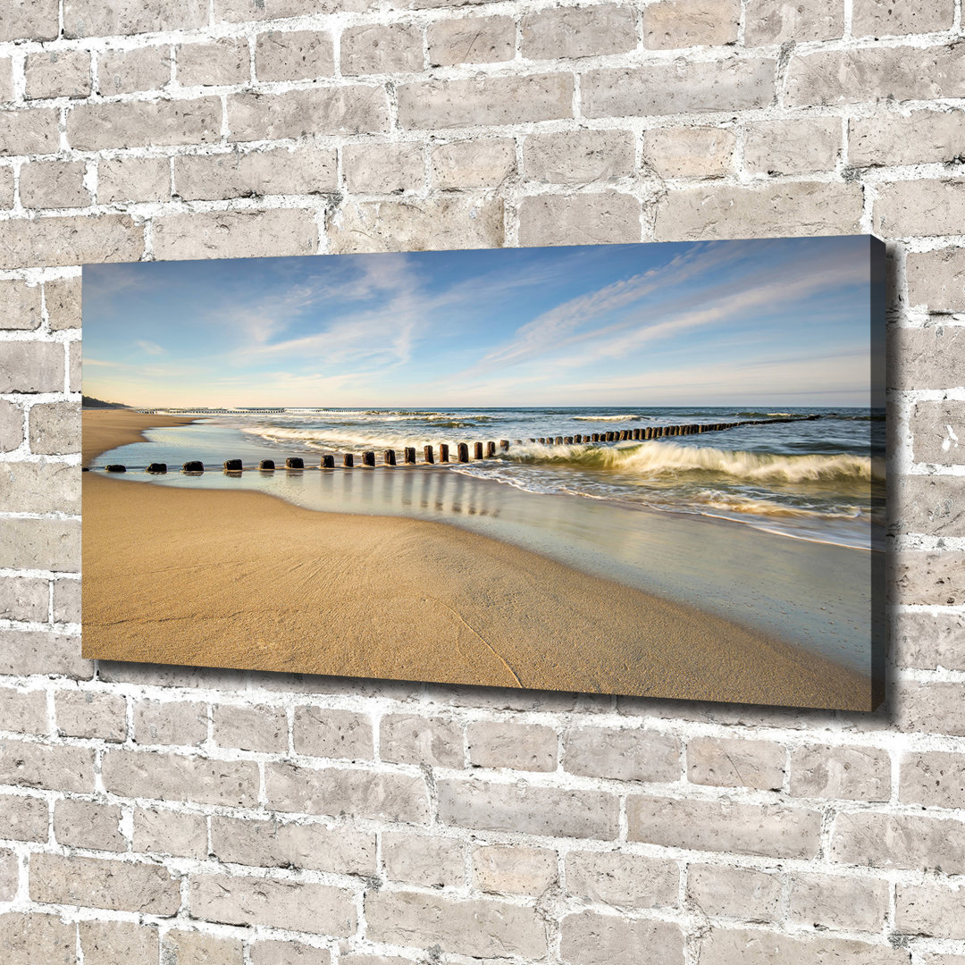 Leinwanddruck - Wandkunst - Drucke auf Leinwand - 100X50 Bildmotiv: Strand Auf Leinwand Die Ostsee