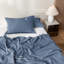 Ensemble de housse de couette 100% coton lavé Solayne avec texture de faux chanvre, couleur unie, fermeture à glissière et attaches de coin-111685170-111685175