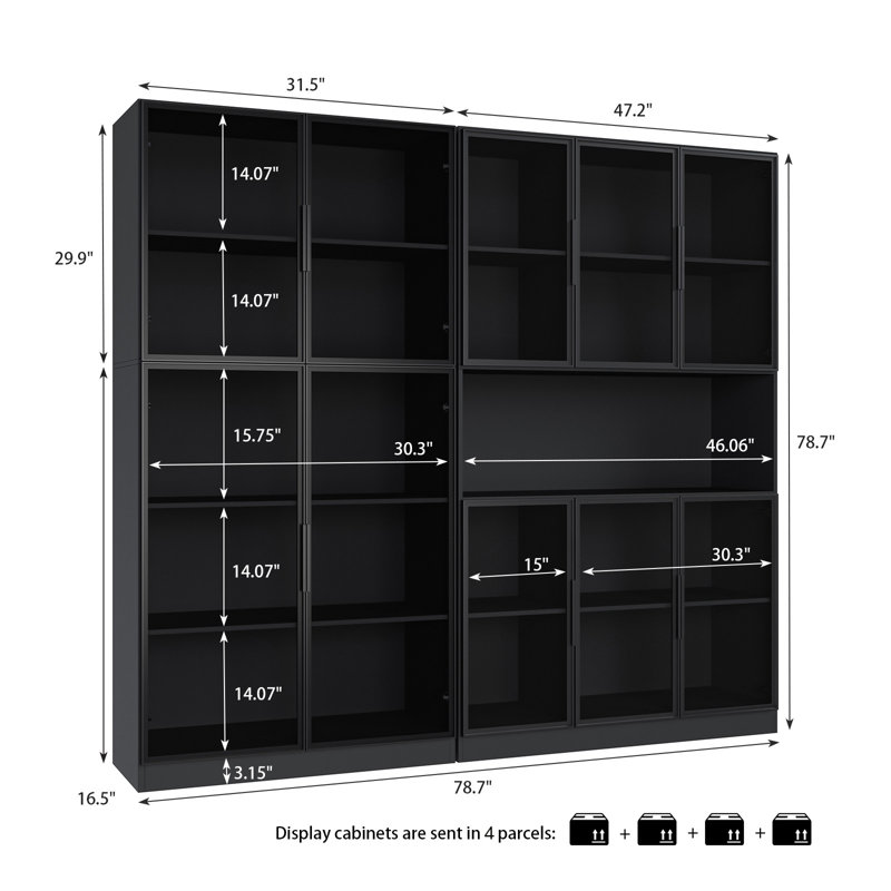 Knaresborough China Cabinet With Led Light, Black
