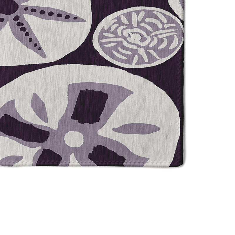 Tapis à motif géométrique mauve / beige Alcesta, Rectangle 2 pi x 3 pi