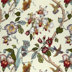 Creamy Ivory Multi Floral with Birds Polyester