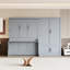 Grand mur de lit gris avec rangement hydraulique pour installation dans la chambre d'amis