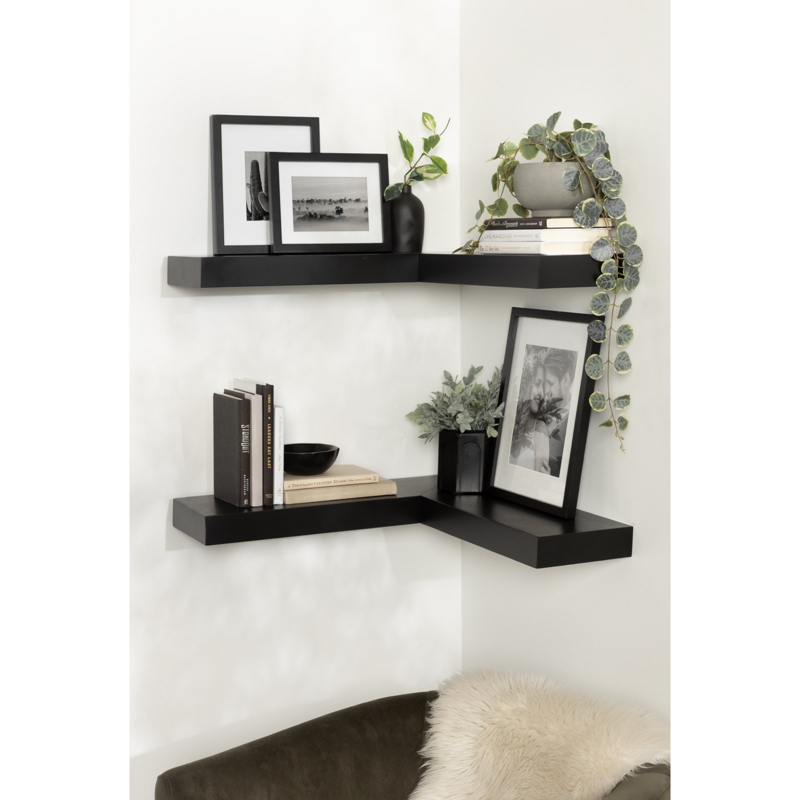 26" Corner Shelf, Black