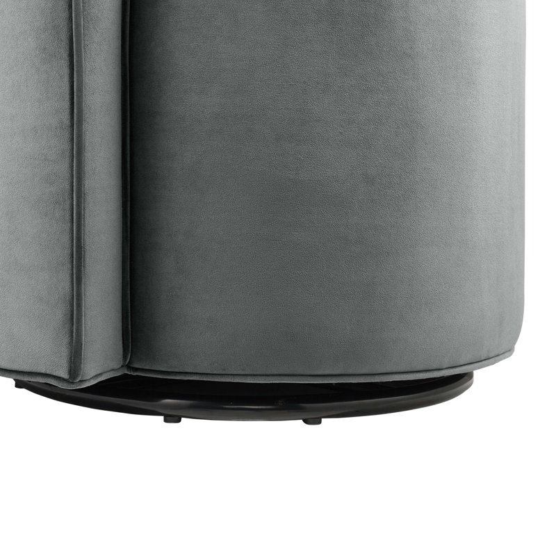 Della Performance Velvet Fabric Swivel Chair, Gray Velvet