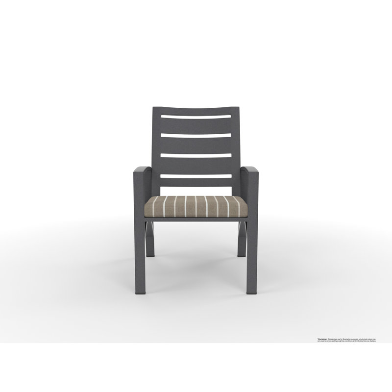 Arc Outdoor Dining Armchair, Graphite, Sterling Alpaca