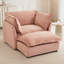 Chaise rembourrée en chenille douce avec repose-pieds mobile pour un confort personnalisé et une utilisation polyvalente-1299506574