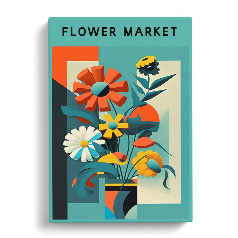 Flower Market Exhibition Constructivism No.1 - Wrapped Canvas, 76cm H x 50cm W x 3cm D