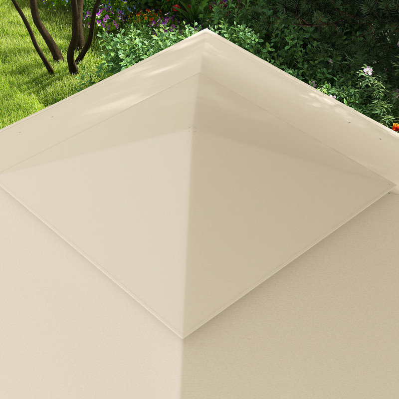 Instant Pop-Up Outdoor Gazebo with Double-Tier Roof, Zippered Mesh Netting, Carry Bag, and Accessories, Cream White, 3.25 x 3.25 m, for Patio, Garden, and Party Use