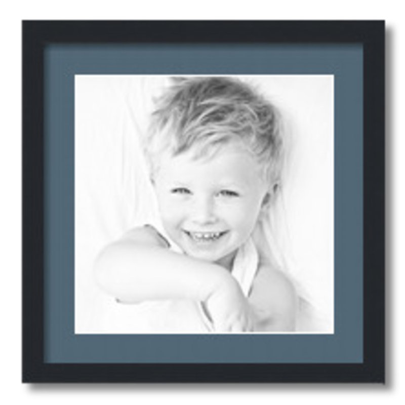 Matte Picture Frame with Mat, Dutch Blue