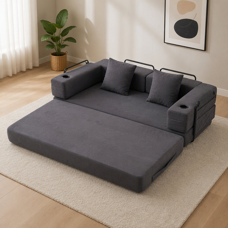 72.83 " Corduroy Loveseat, Velours côtelé gris, Grey