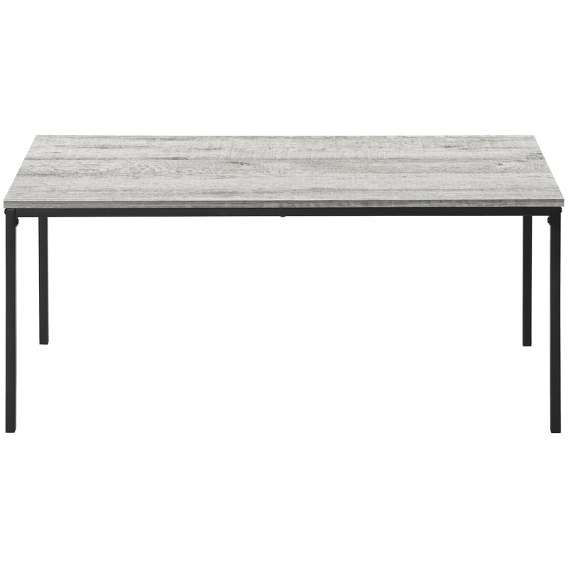 Élégante table 3 pièces avec stratifié gris et détails en métal noir