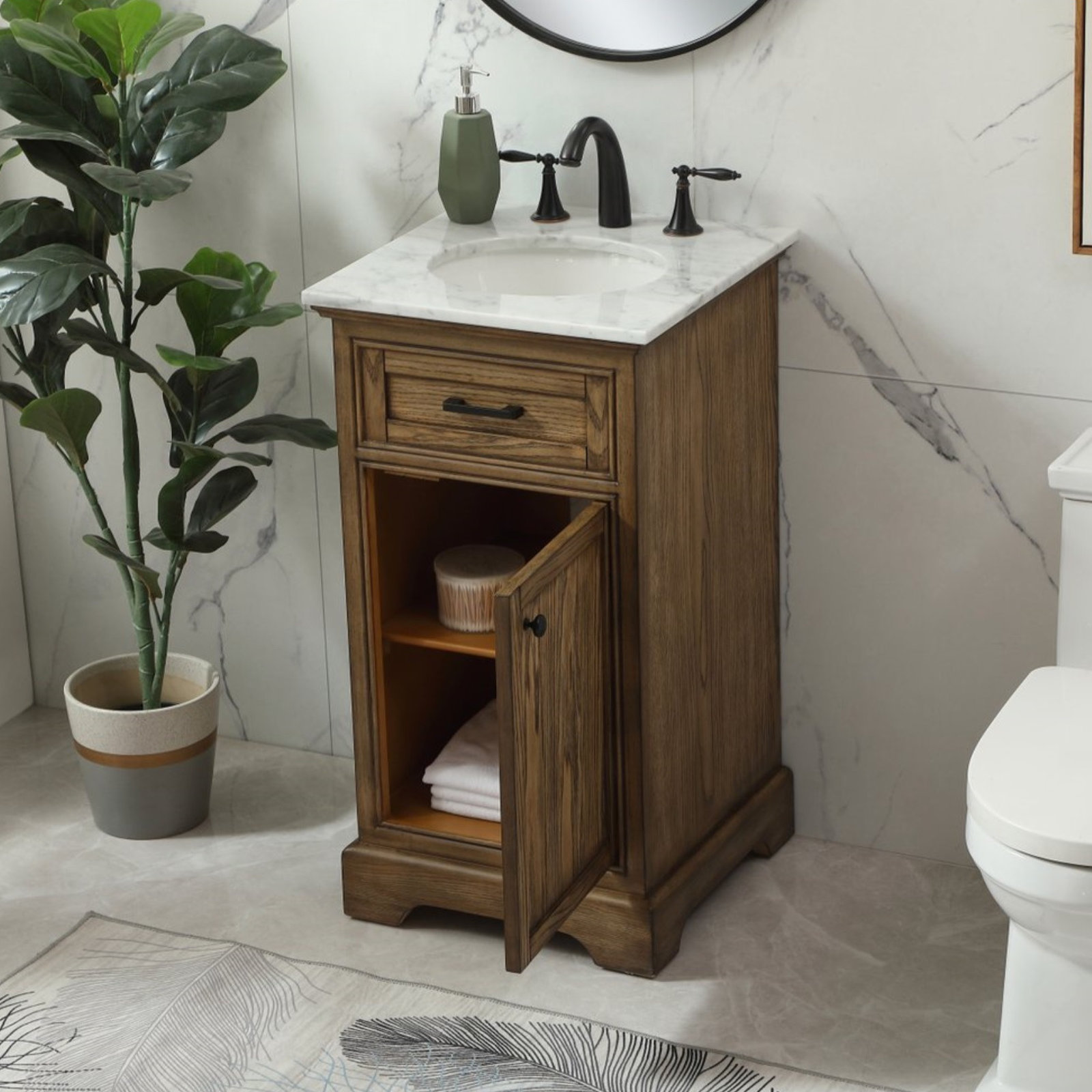 Hermes 19'' Single Bathroom Vanity, Drift Wood