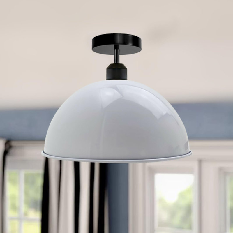 Plafonnier encastré dôme en métal E26, White
