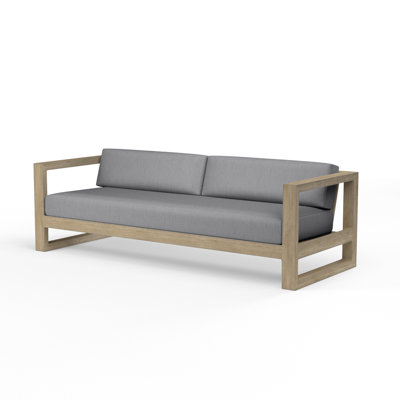 Coastal Teak Patio Sofa with Sunbrella Cushions