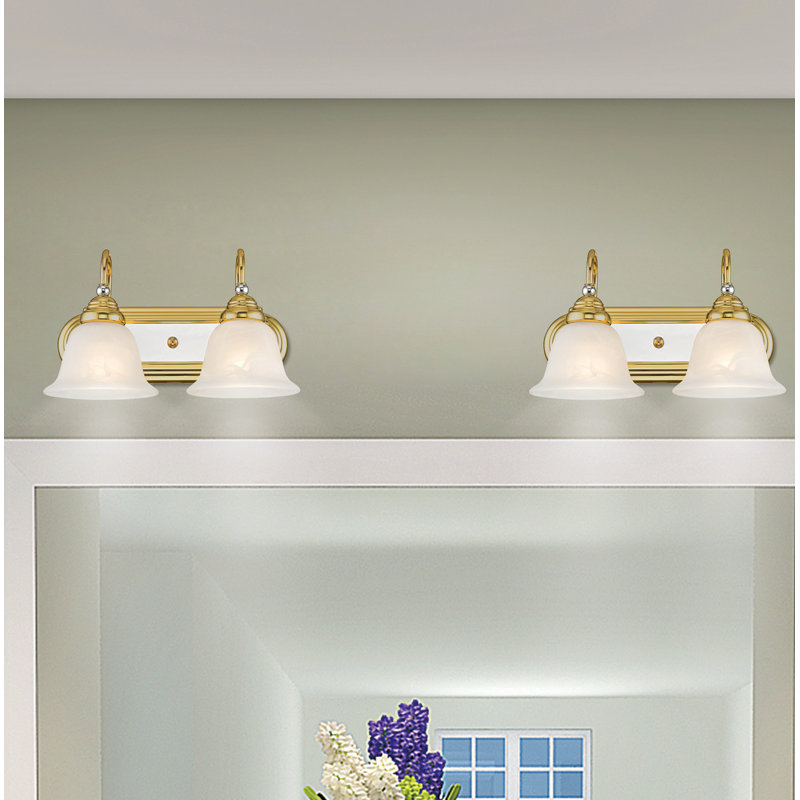Éclairage pour salle de bain à intensité variable 2 lumières Belmont, Chrome / laiton poli