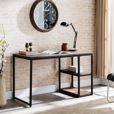 Birkner Solid Wood Iron Writing Desk