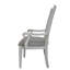 Chaise avec accoudoirs Katia en lin gris clair et blanc vieilli (ensemble de 2)