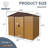 8Ft X 4Ft Outdoor Metal Storage Shed With Sliding Door And Foundation For Backyard, Patio, Lawn-123375658