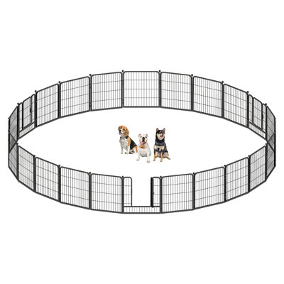 Parc pour chien en métal 32 "H Bold 32", 24 panneaux d'exercice pour clôture avec portes