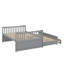 Lit de jour double en bois pleine grandeur, lit gigogne simple et 3 tiroirs de rangement-540491672