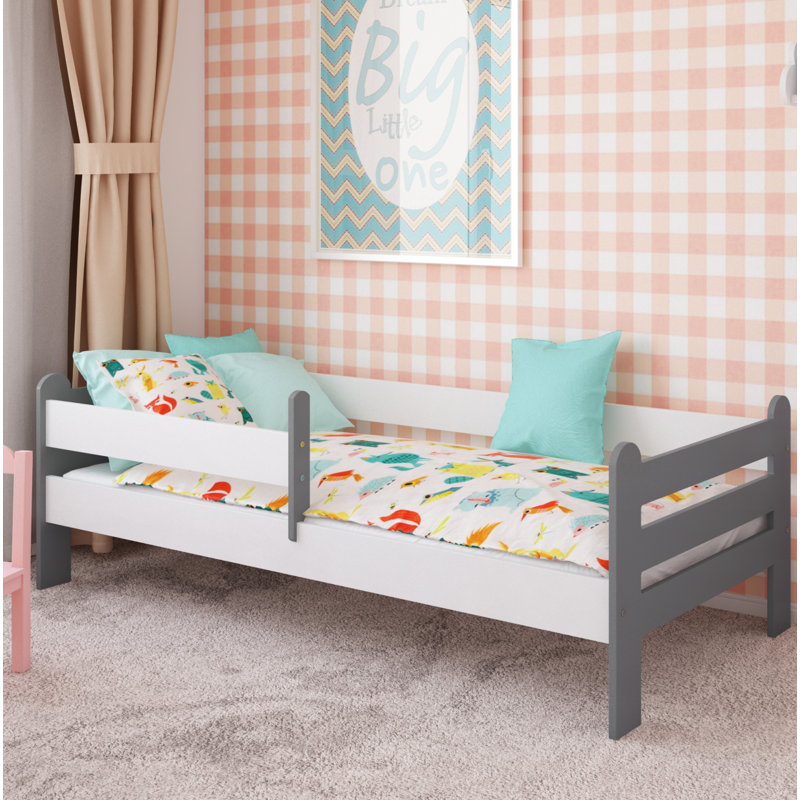 Thaxton Cabin Bed with Storage Included, White/Gray, European Toddler (80 x 180 cm)