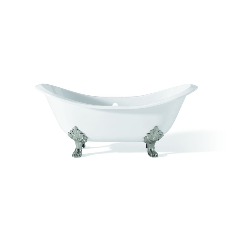 Baignoire sur pattes en fonte 61" x 30" Regency, Intérieur et extérieur blancs, Chrome