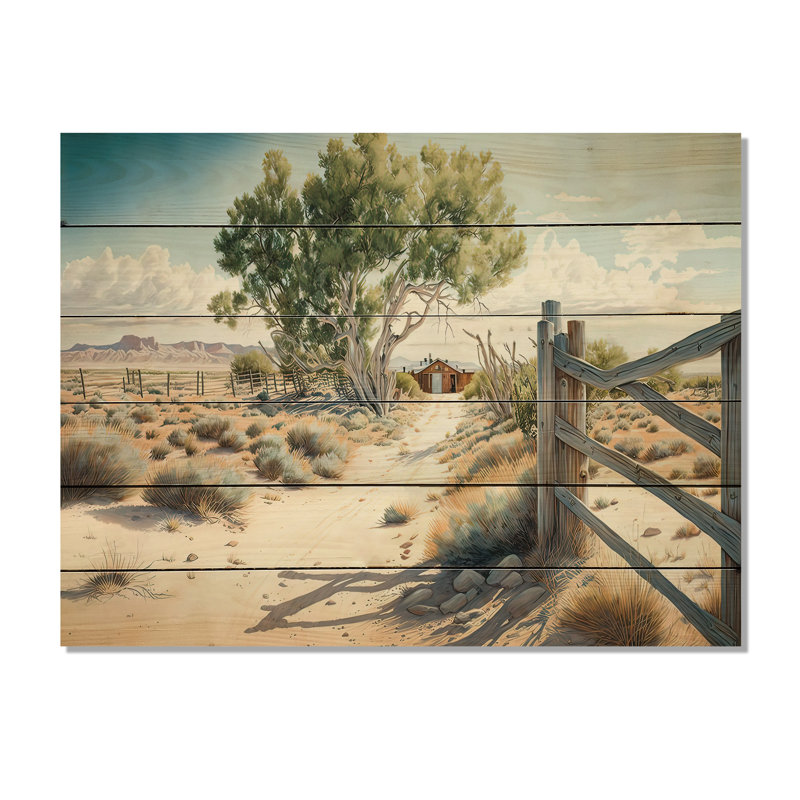 «View Of The Pasture III», reproduction sur bois sans cadre, H 12 po x l 20 po x P 1 po