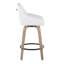 Tabouret de comptoir 26 po à hauteur fixe avec pivot en bois lavé, similicuir et métal doré avec repose-pieds arrondi en métal - ensemble de 2