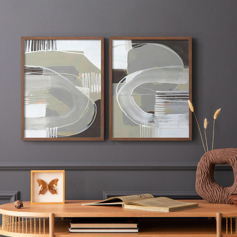 «Arching Neutrals I», reproduction encadrée de qualité supérieure - prête à être accrochée - aucun clou requis - aucun clou requis