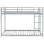 Lit superposé simple au-dessus d'un lit simple en métal, lit superposé bas avec échelle, argent (VIEUX SKU: WF282465AAN)-2075104921