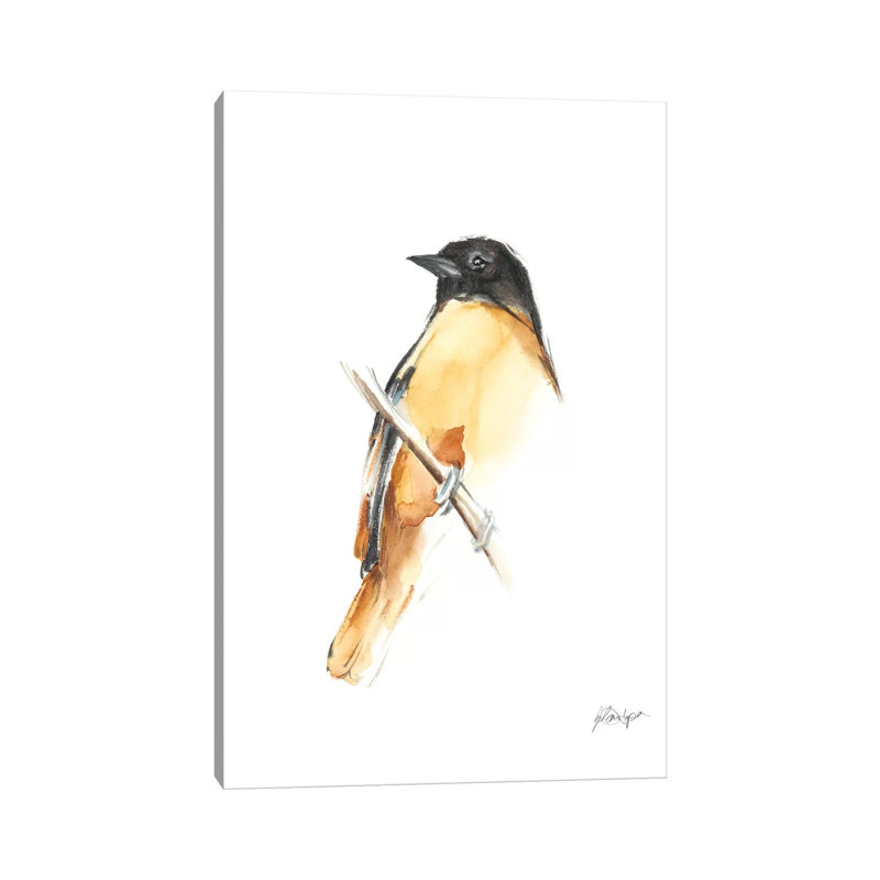 «Watercolor Songbirds VI» par Ethan Harper - reproduction d'art, Toile tendue, Pas de tapis, H 12 po x l 8 po x P 0,75 po