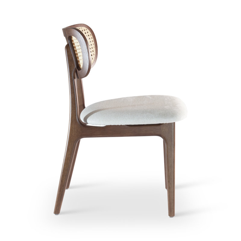 Claudia Cane Side Chair, Nogal