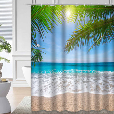 Tropical Beach Coconut Palm Sea Sun Beauty Blue Building with 12 Hooks