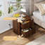  Ensemble de table de chevet 18 po avec 2 coins arrondis, table de chevet moderne avec station de charge, 2 tiroirs sans poignée pour la chambre à coucher et le salon-895590029-895590028