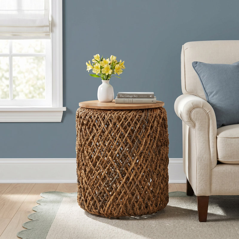 Lycus Solid Wood Top End Table, 17.72" H x 14.98" W x 14.98" D