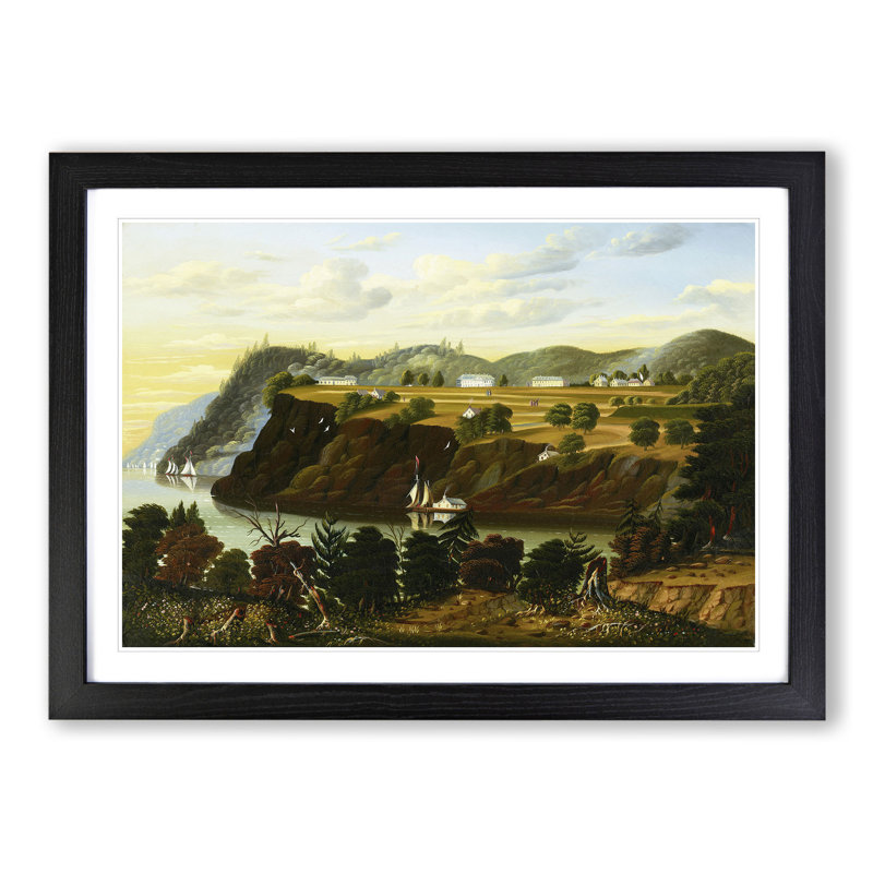 View of West Point by Thomas Chambers - Picture Frame Painting, 27cm H x 36cm W x 2cm D, Black