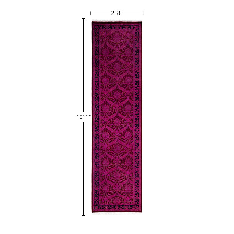 Overdyed One-of-a-Kind 2' 8" X 10' 1" Hand Knotted Area Rug
