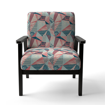 Fauteuil d'appoint rembourré à motifs Peach and Blue Patchwork