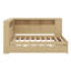 Lit de jour en bois avec tablettes de rangement, USB et lit gigogne-289429117