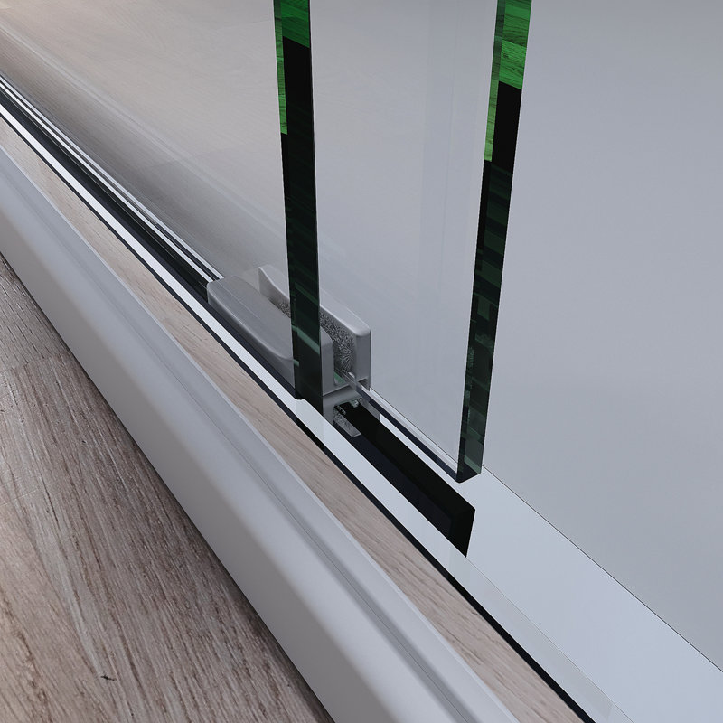 Sliding Shower Glass Door 56-60 In. W X 72 In. H, Adjustable Semi Frameless Shower Door, Certified Thick Clear Clear Tempered Glass, 304 Stainless Steel Handles, Chrome Finish