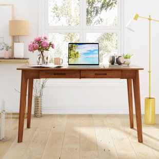 Caidence 2-Drawer Writing Desk with Solid Wood Legs