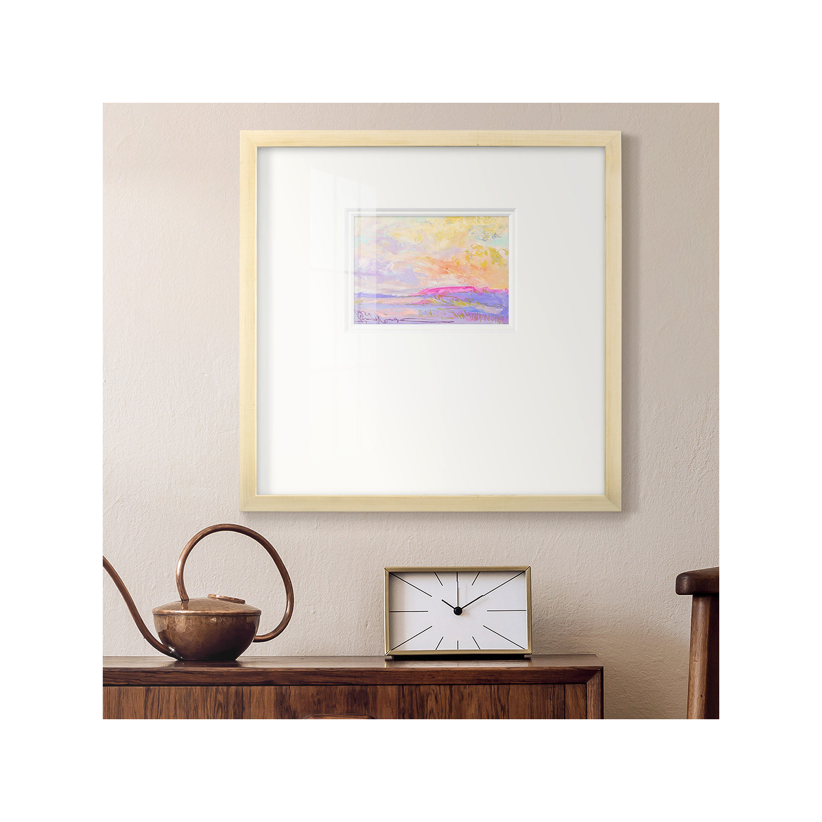Vintage Framed Print, 21" H x 21" W x 1.25" D