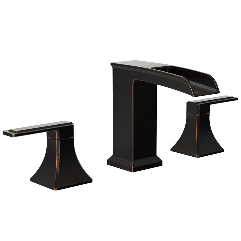 Widespread Waterfall 2-Handle Bathroom Sink Faucet with Drain Assembly, Oil Rubbed Bronze