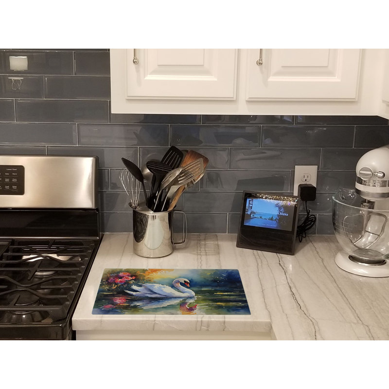 Swan Glass Cutting Board