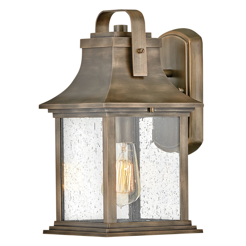 Grant Outdoor Wall Lantern, 13.75" H x 7.25" W x 8.25" D, Bronze