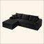 Ensemble de chaise longue à compression complète - Canapé modulaire en velours côtelé avec accoudoirs arqués, base antidérapante, comprend 3 coussins de dossier et 2 coussins décoratifs, canapé de chaise longue droite-915052052