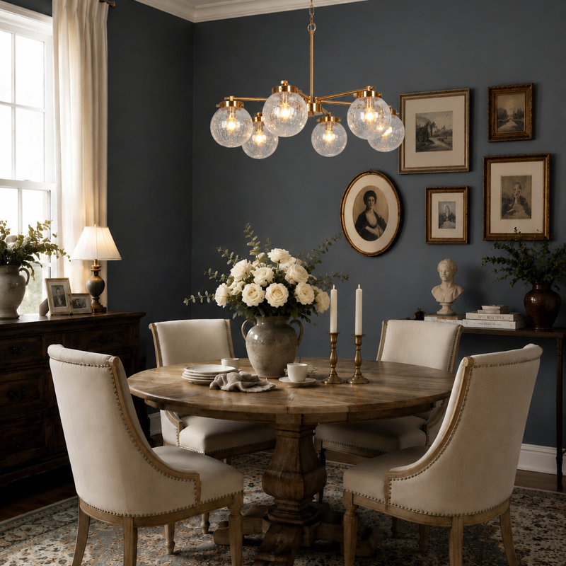 Hampson 6-Light Dimmable Wagon Wheel Chandelier