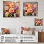 "Colorful Zinnias", impression romantique sur toile encadrée-576717439-576717413
